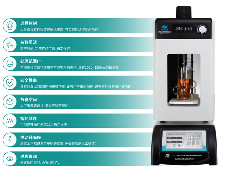 智能超声波细胞粉碎机产品特点